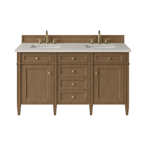 James Martin Brittany 60" Double Vanity with 3 CM Countertop & FreePower Wireless Charger