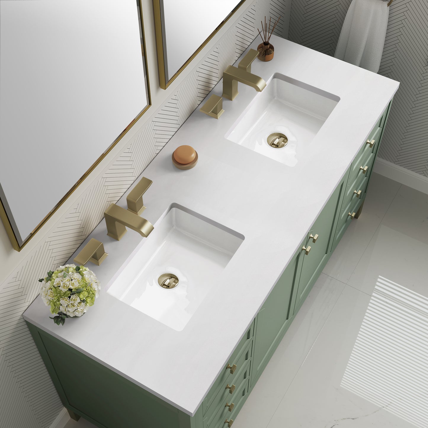 James Martin Chicago 60" Double Vanity with 3 CM Countertop
