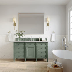 James Martin Brittany 60" Single Vanity with 3 CM Countertop & FreePower Wireless Charger