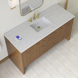 James Martin Hudson 60" Single Vanity with 3 CM Countertop & FreePower Wireless Charger