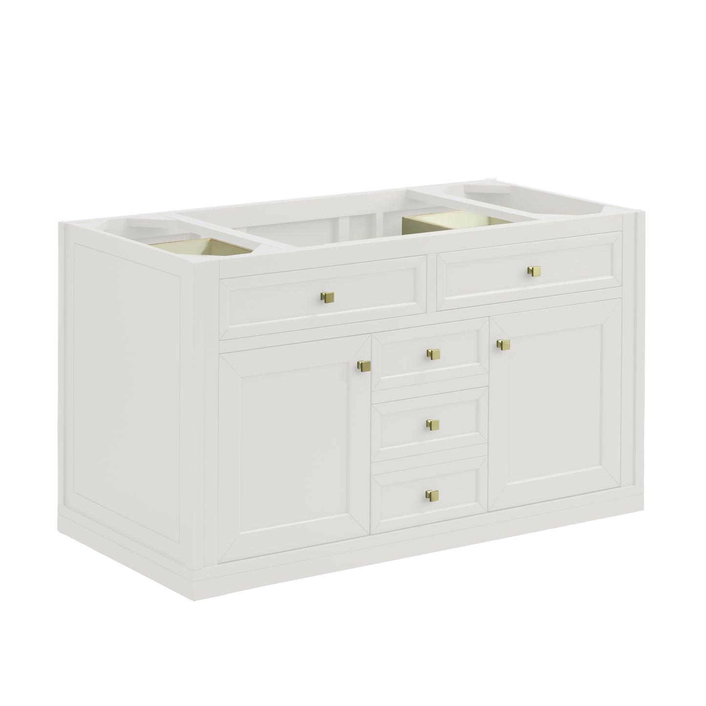 James Martin Chicago 48" Single Vanity with Single Hole 3CM White Zeus Silestone Top & Backsplash