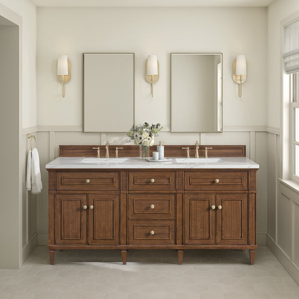 James Martin Lorelai 72" Double Vanity with 3 CM Countertop & FreePower Wireless Charger