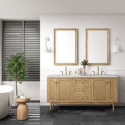 James Martin Laurent 72" Double Vanity with 3 CM Countertop & FreePower Wireless Charger