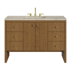 James Martin Hudson 48" Single Vanity Honey Oak w/ 3 CM Countertop & FreePower Wireless Charger