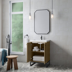 James Martin Chianti Single Vanity with White Glossy Composite Stone Top