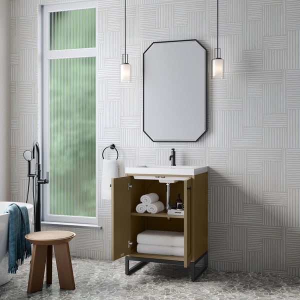 James Martin Chianti Single Vanity with White Glossy Composite Stone Top