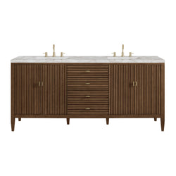 James Martin Myrrin 72" Double Vanity with 3 CM Countertop & FreePower Wireless Charger
