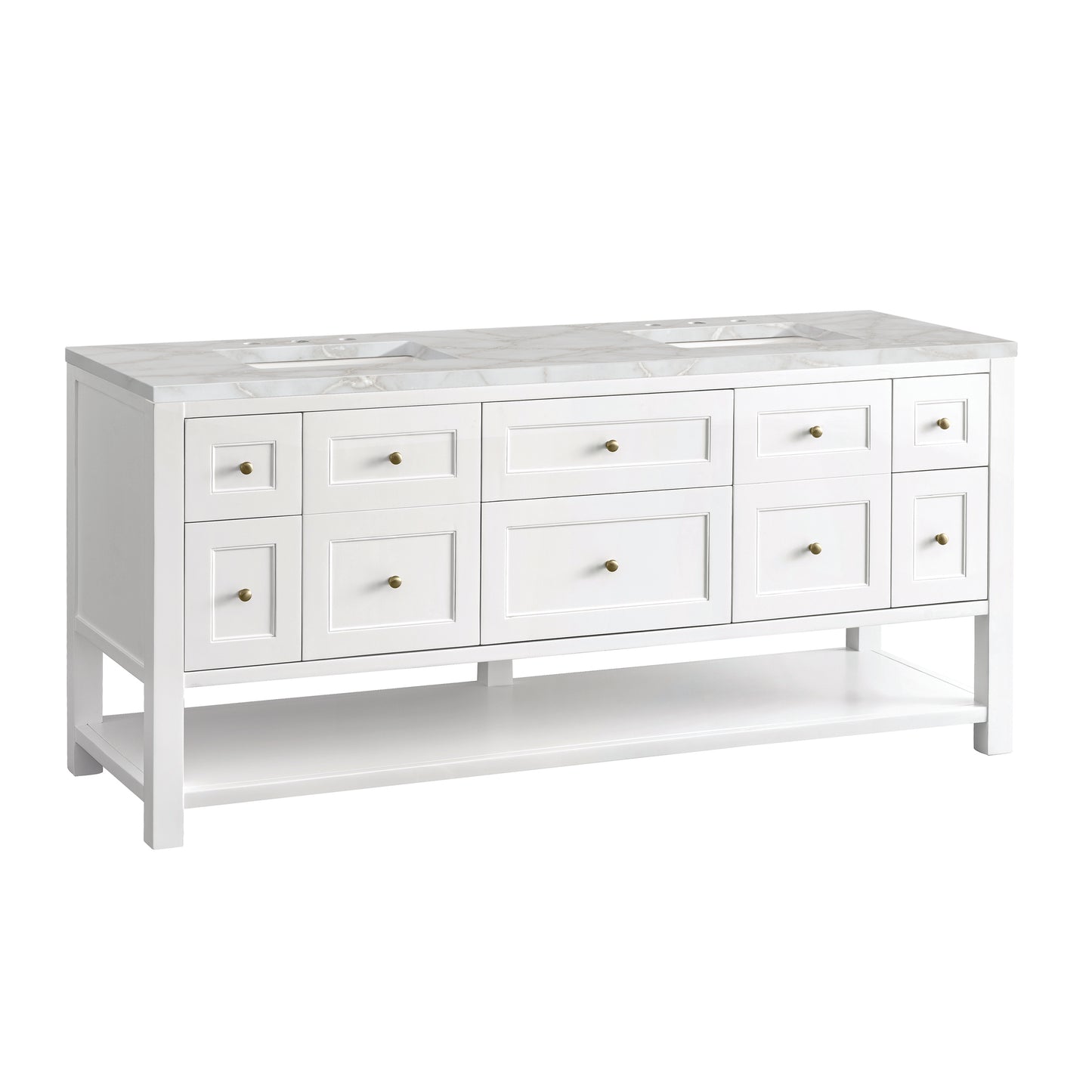 James Martin Breckenridge 72" Double Vanity w/ 3 CM Countertop