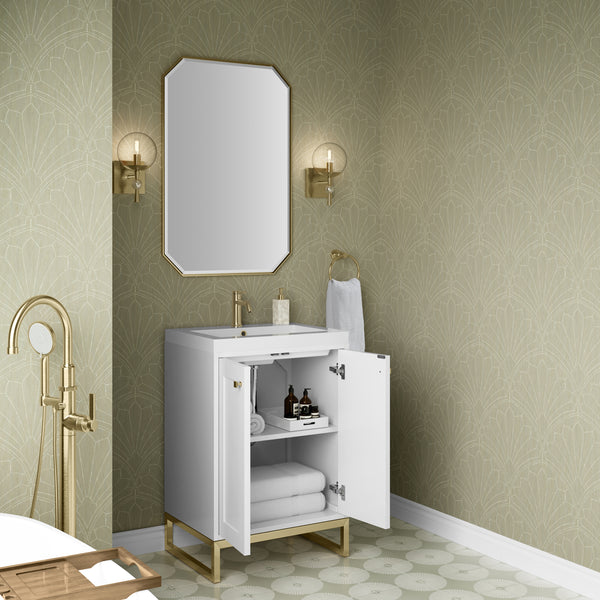 James Martin Chianti Single Vanity with White Glossy Composite Stone Top