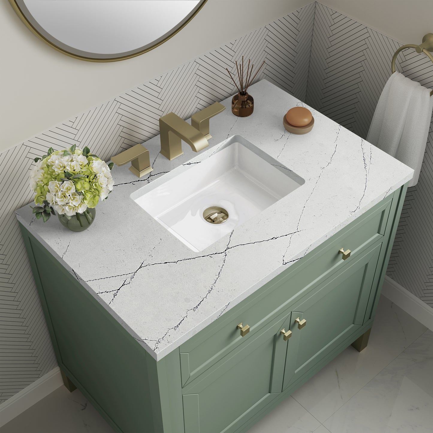 James Martin Chicago 36" Single Vanity with 3 CM Countertop