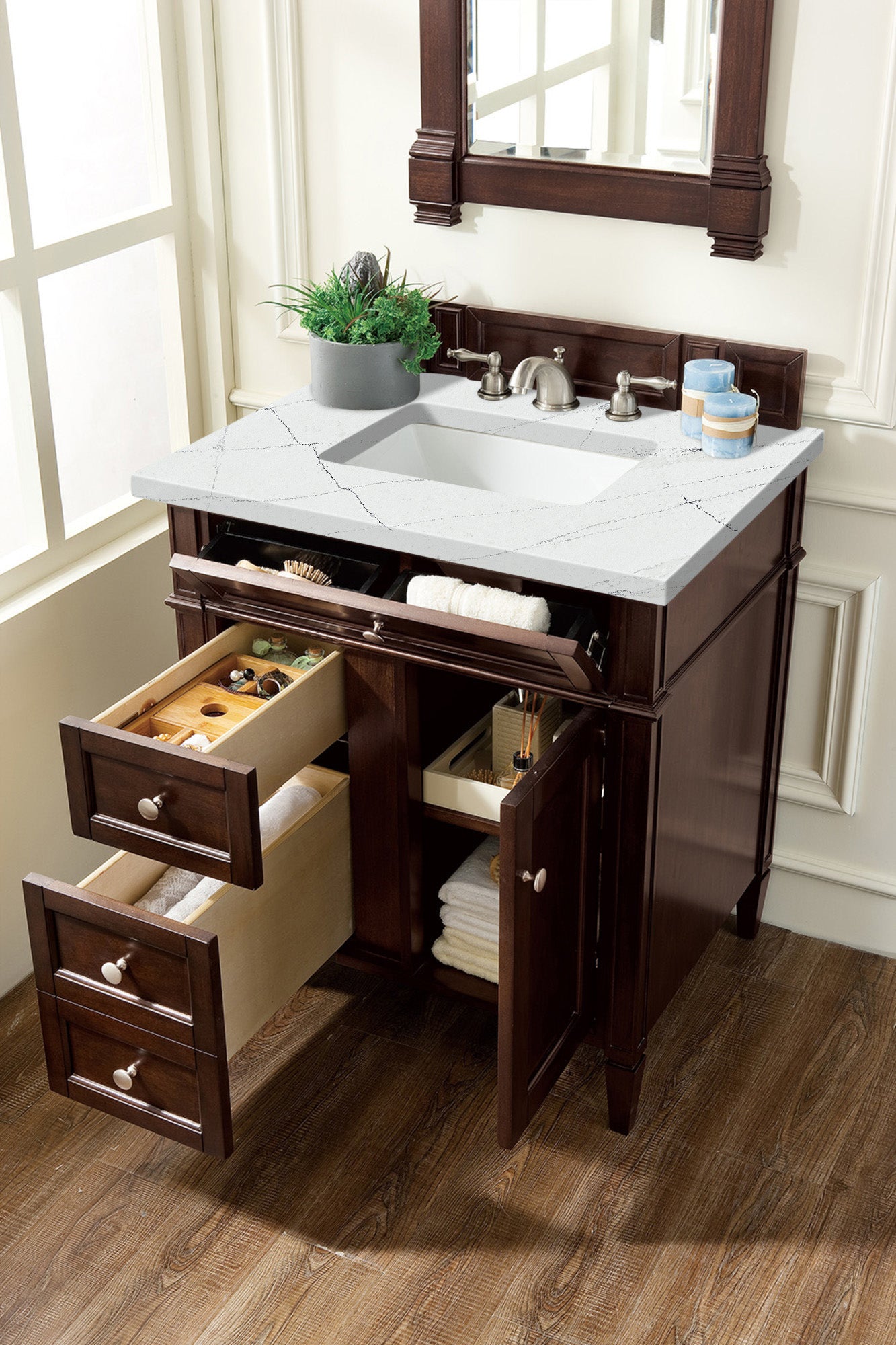 James Martin Brittany 30" Single Vanity with 3 CM Countertop
