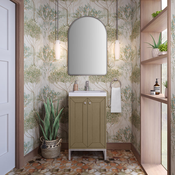 James Martin Chianti Single Vanity with White Glossy Composite Stone Top