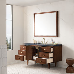 James Martin Amberly 60" Single Vanity, Mid-Century Walnut