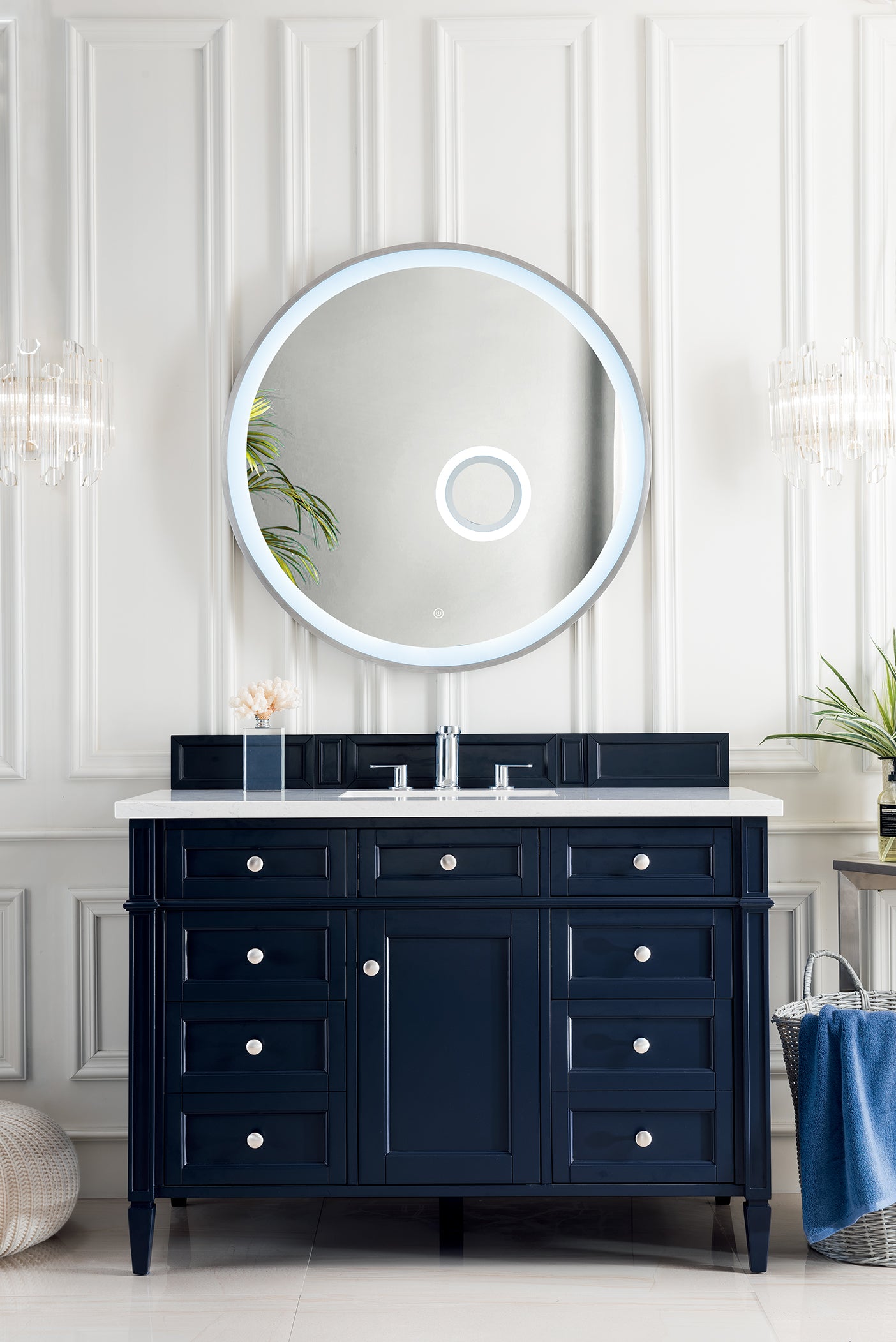 James Martin Brittany 48" Single Vanity with 3 CM Countertop & FreePower Wireless Charger