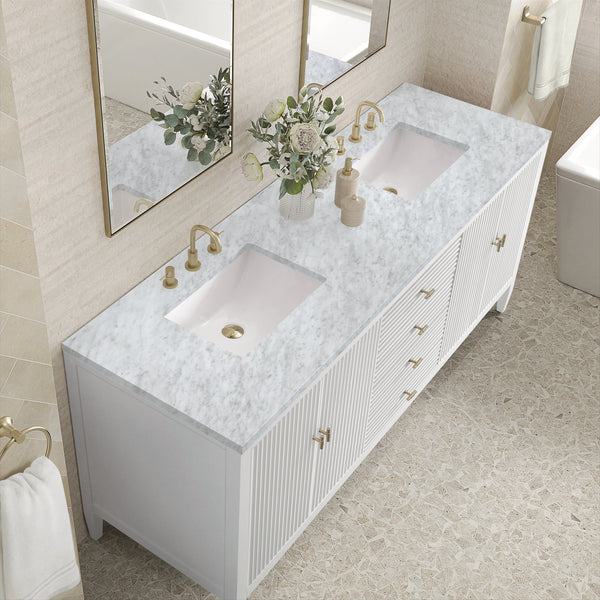 James Martin Myrrin 72" Double Vanity with 3 CM Countertop