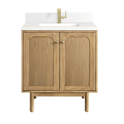 James Martin Laurent 30" Single Vanity with Single Hole 3 CM Countertop and Matching Backsplash