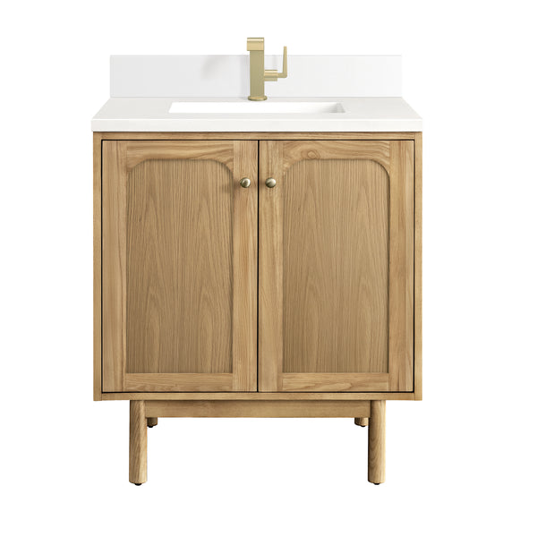 James Martin Laurent 30" Single Vanity with Single Hole 3 CM Countertop and Matching Backsplash