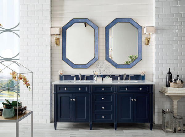 James Martin Brittany 72" Double Vanity with 3 CM Countertop & FreePower Wireless Charger
