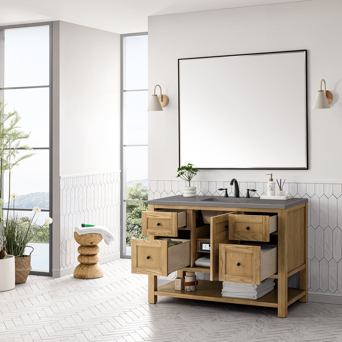 James Martin Breckenridge 48" Single Vanity, Light Natural Oak - Luxe Bathroom Vanities