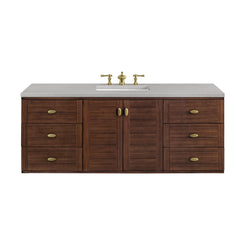 James Martin Amberly 60" Single Vanity, Mid-Century Walnut