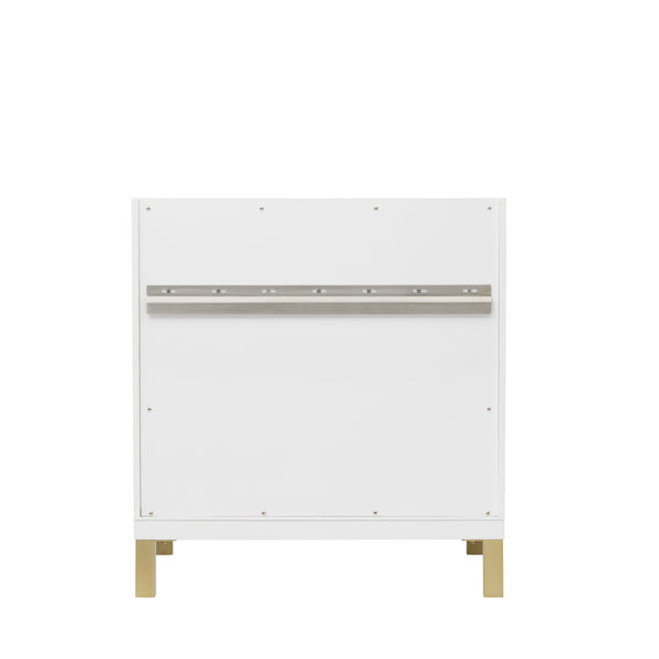 James Martin Chicago 30" Single Vanity with Single Hole 3CM White Zeus Silestone Top & Backsplash