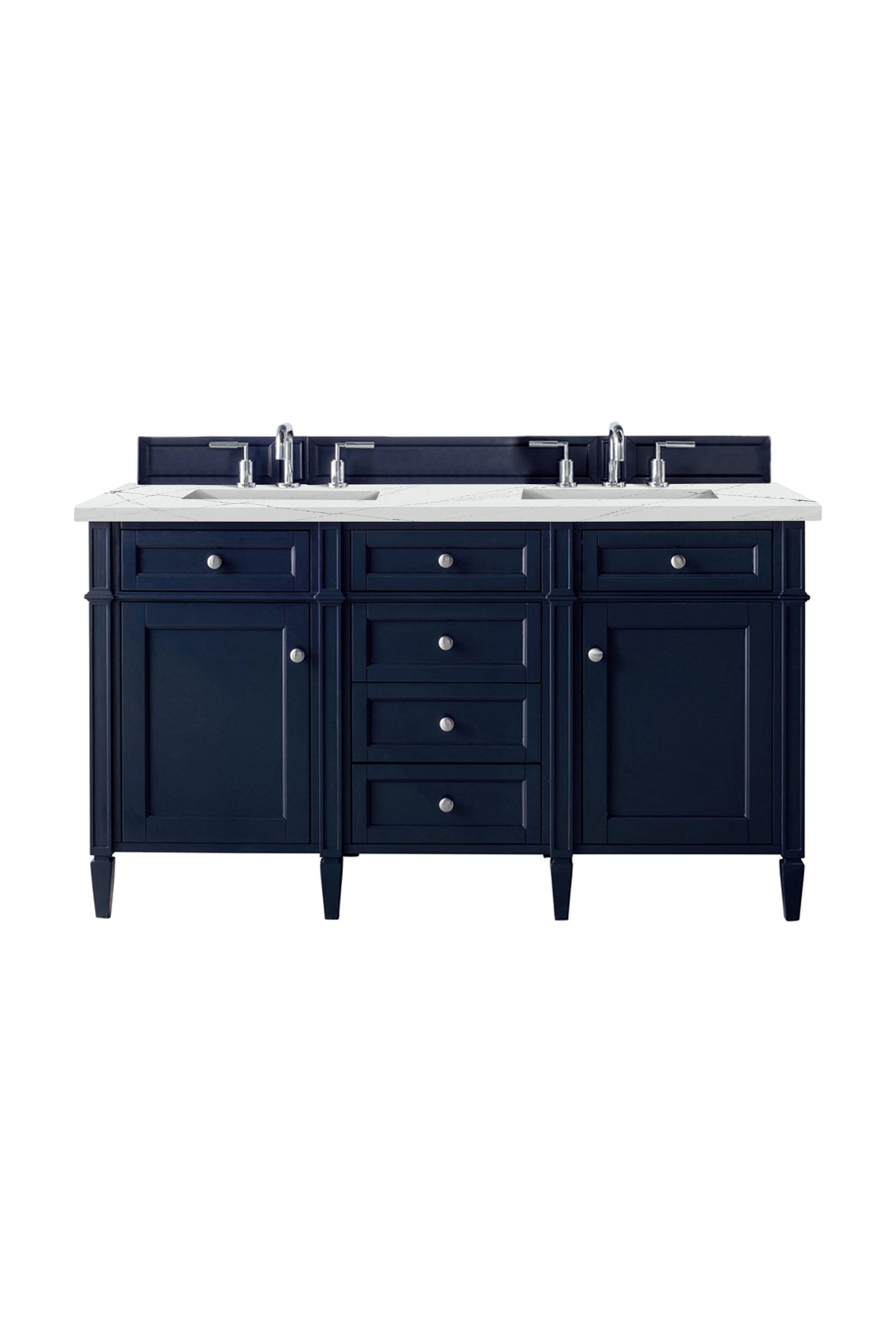 James Martin Brittany 60" Double Vanity with 3 CM Countertop & FreePower Wireless Charger