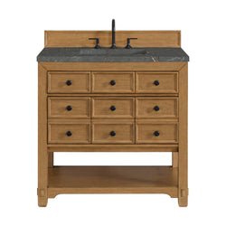 James Martin Malibu 36" Single Vanity, Amber Birch w/ 3 CM Counter Top - Luxe Bathroom Vanities