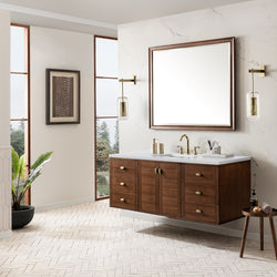 James Martin Amberly 60" Single Vanity, Mid-Century Walnut