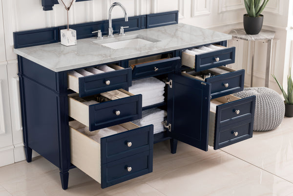 James Martin Brittany 60" Single Vanity with 3 CM Countertop & FreePower Wireless Charger