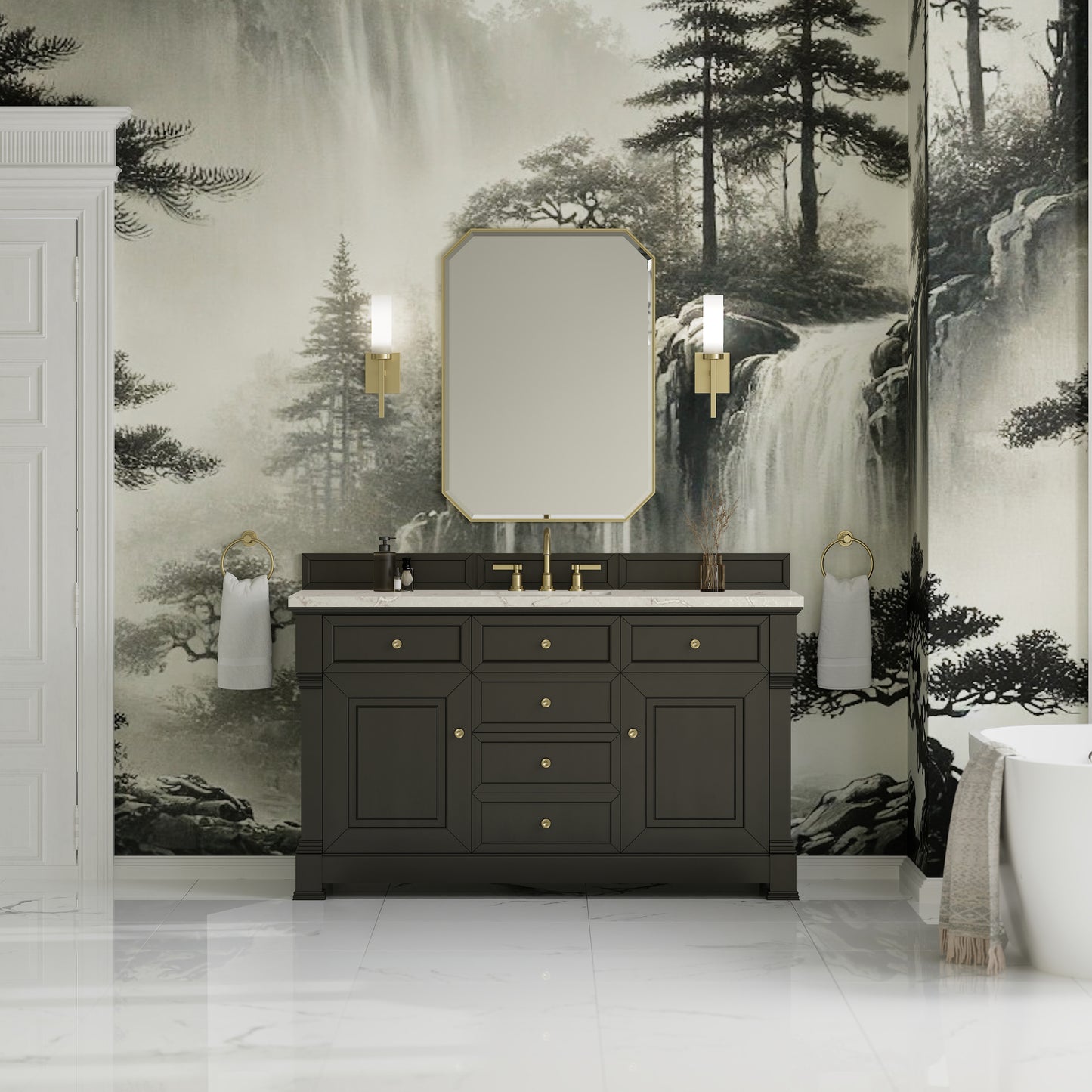 James Martin Brookfield 60" Single Vanity with 3CM Countertop & FreePower Wireless Charger