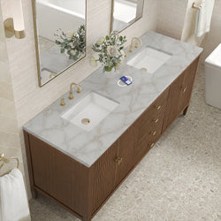 James Martin Myrrin 72" Double Vanity with 3 CM Countertop & FreePower Wireless Charger