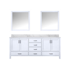 Lexora Collection Jacques 80 inch Double Bath Vanity, Top, and 30 inch Mirrors - Luxe Bathroom Vanities