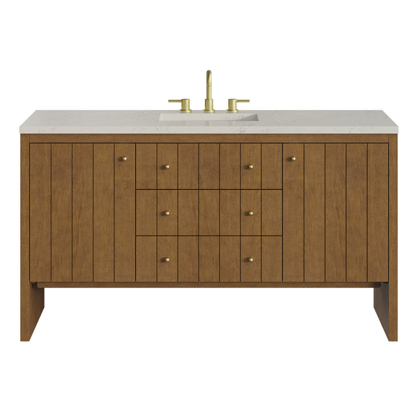 James Martin Hudson 60" Single Vanity with 3 CM Countertop & FreePower Wireless Charger