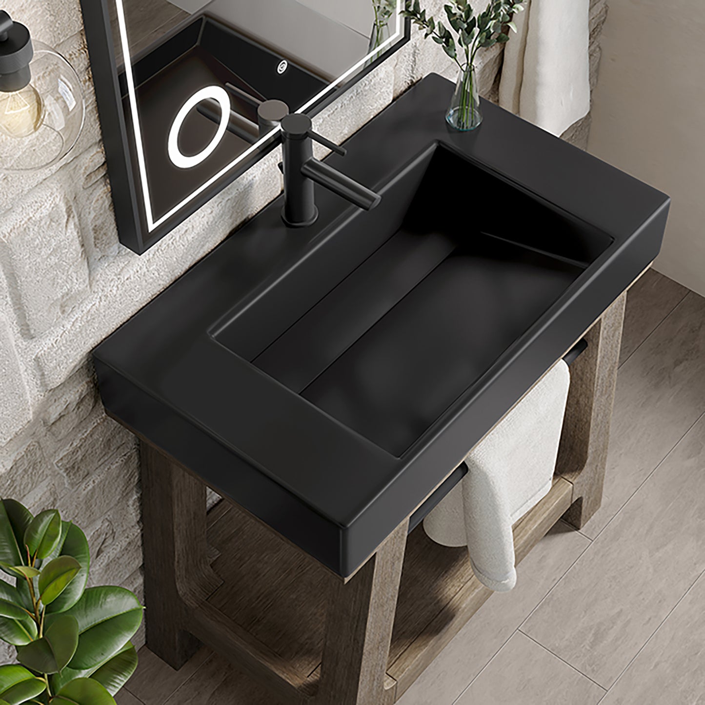 James Martin Auburn 31.5" Sink Console in Weathered Timber - Luxe Bathroom Vanities