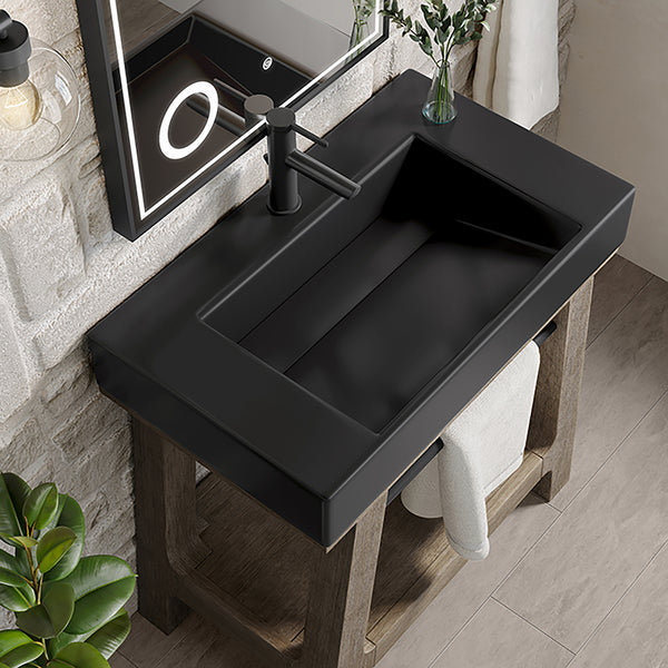 James Martin Auburn 31.5" Sink Console in Weathered Timber - Luxe Bathroom Vanities
