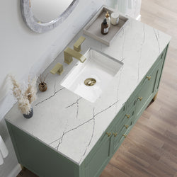 James Martin Chicago 48" Single Vanity, Smokey Celadon - Luxe Bathroom Vanities