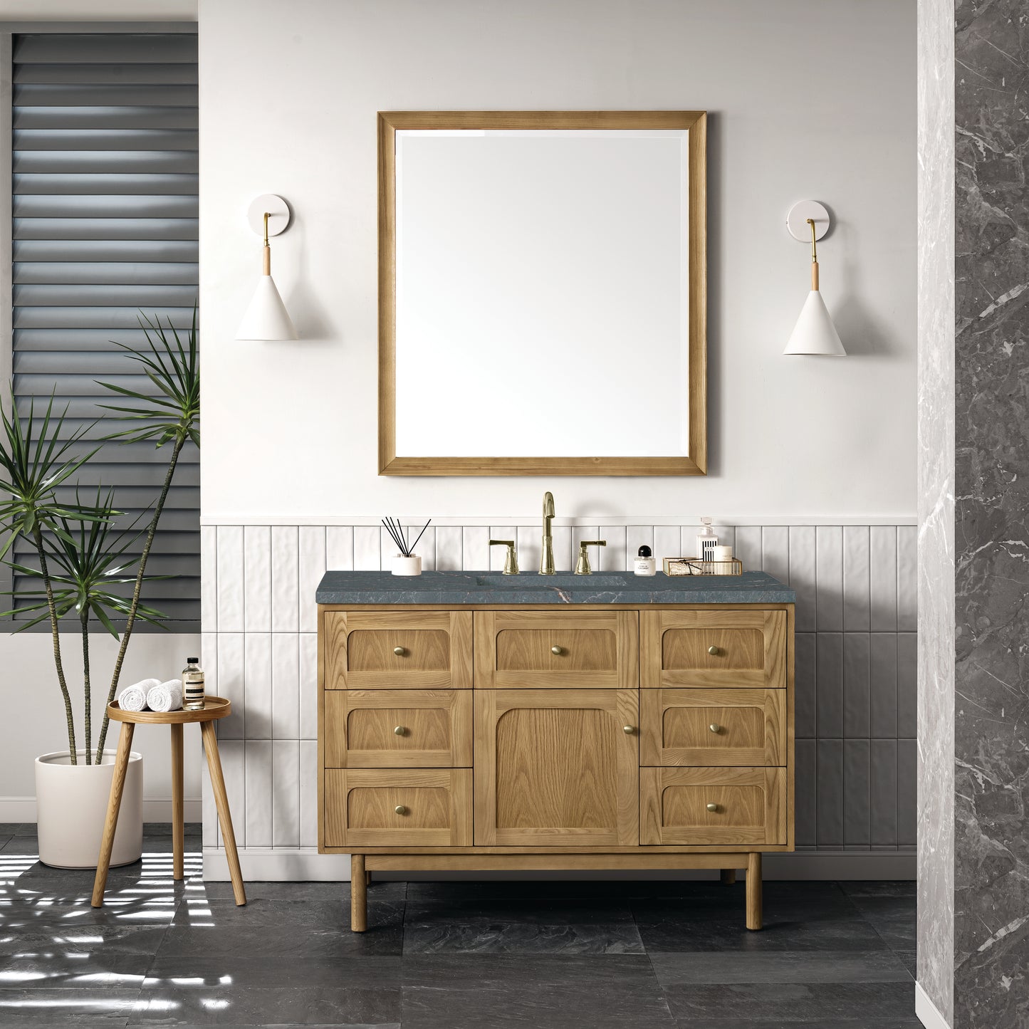 James Martin Laurent 48" Single Vanity with 3 CM Countertop & FreePower Wireless Charger
