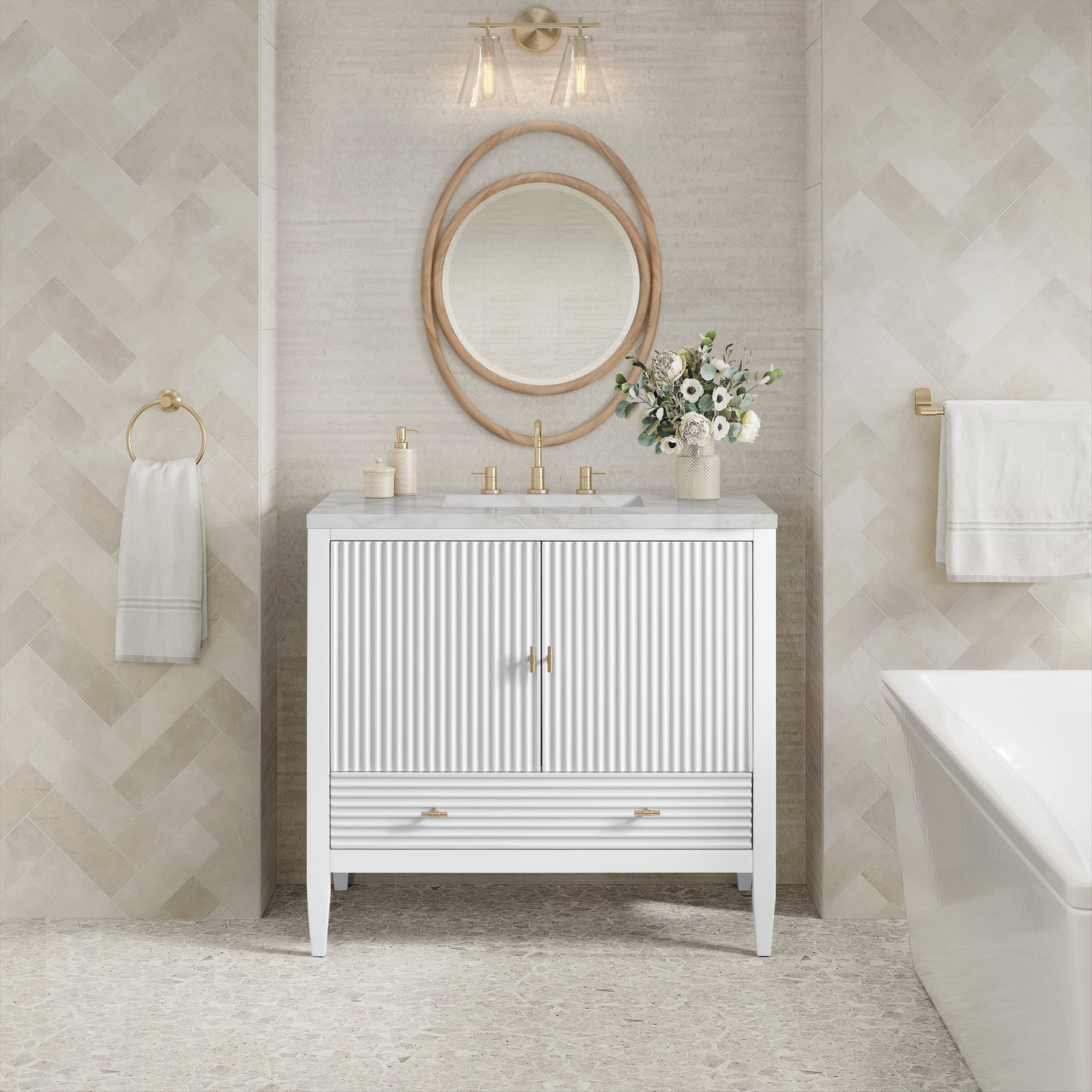 James Martin Myrrin 36" Single Vanity with 3 CM Countertop