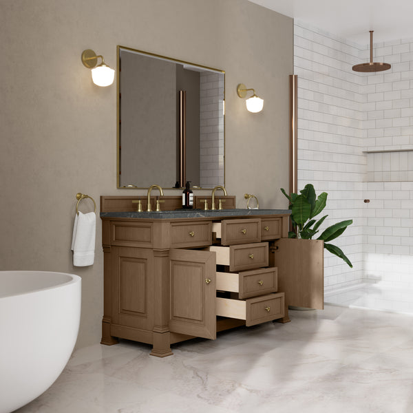 James Martin Brookfield 60" Double Vanity with 3 CM Countertop & FreePower Wireless Charger