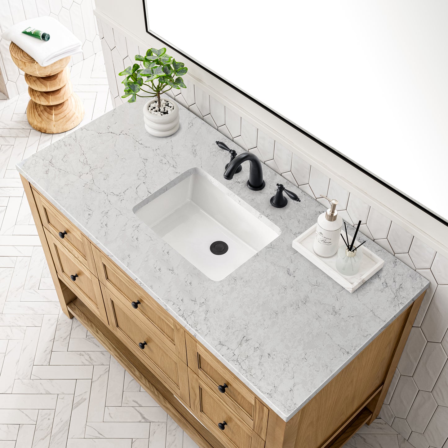 James Martin Breckenridge 48" Single Vanity, Light Natural Oak - Luxe Bathroom Vanities