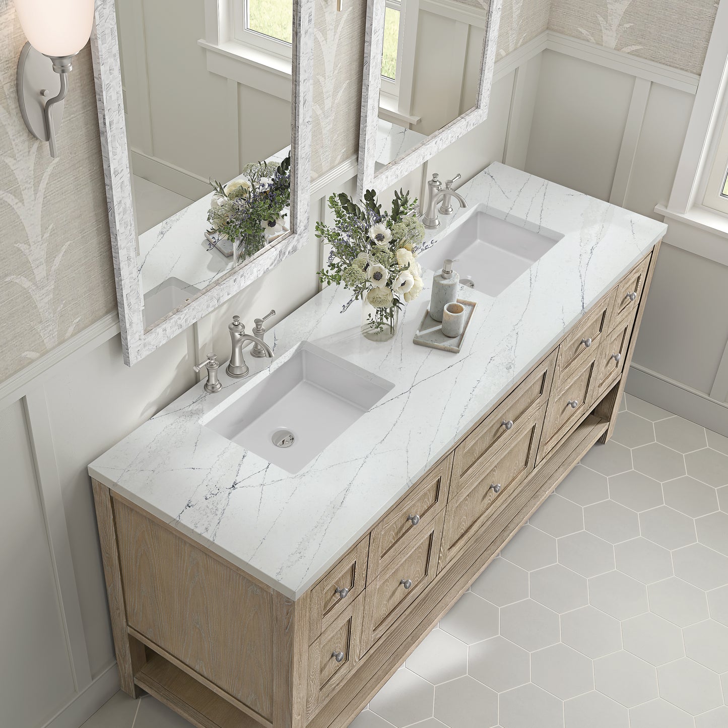 James Martin Breckenridge 72" Double Vanity w/ 3 CM Countertop