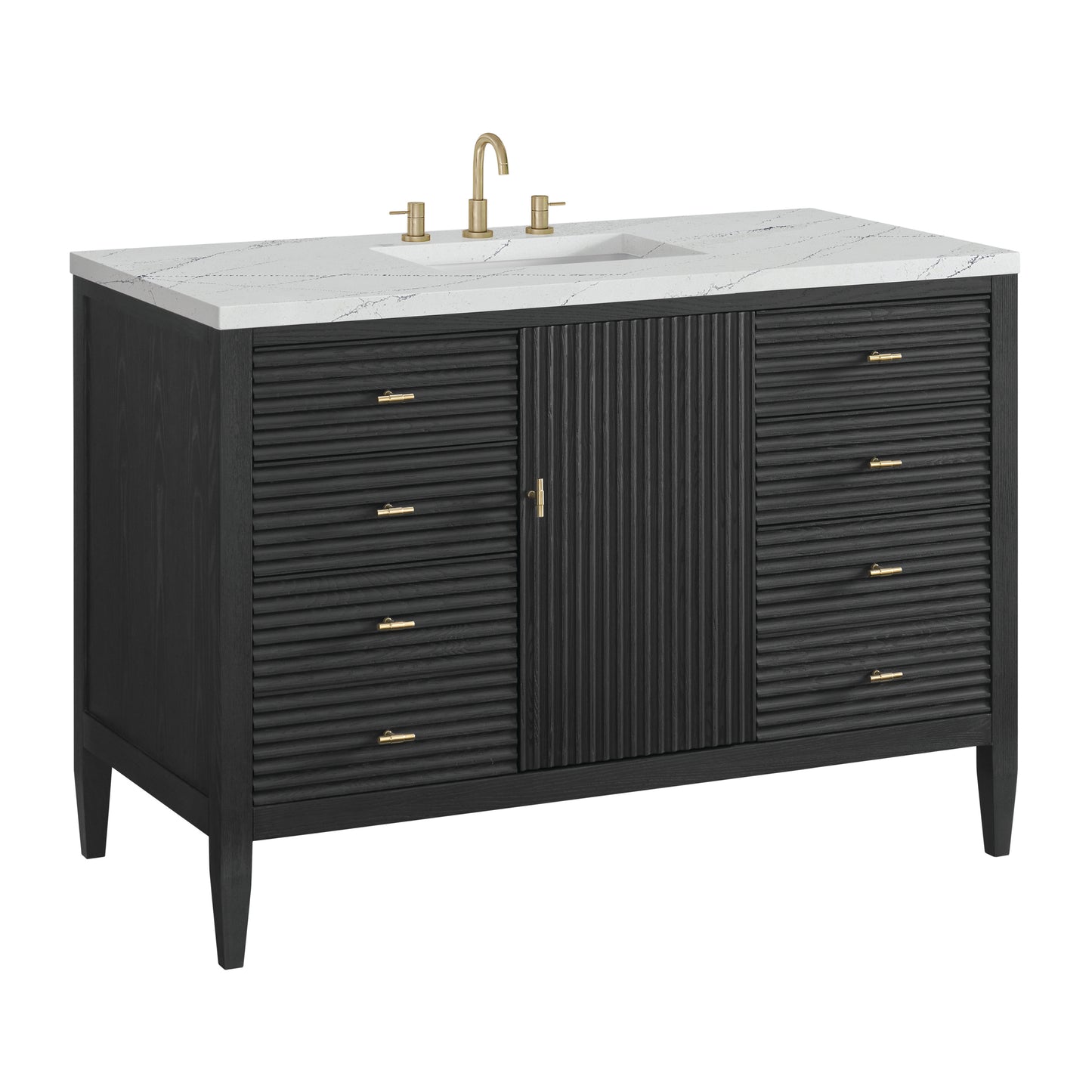James Martin Myrrin 48" Single Vanity with 3 CM Countertop & FreePower Wireless Charger