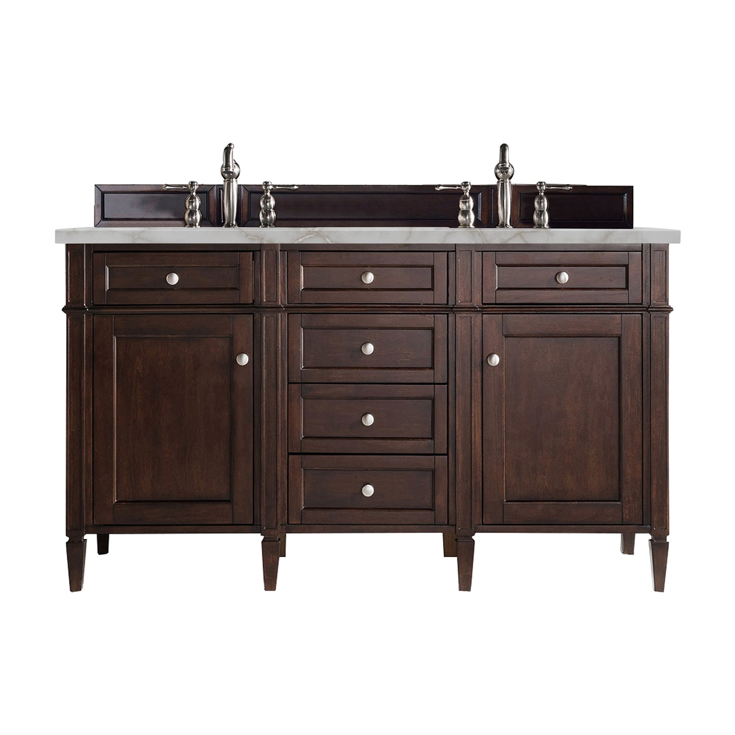 James Martin Brittany 60" Double Vanity with 3 CM Countertop & FreePower Wireless Charger