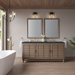James Martin Portland 72" Double Vanity Whitewashed Walnut with 3 CM Countertop