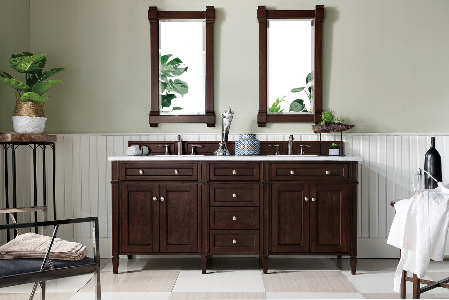 James Martin Brittany 72" Double Vanity with 3 CM Countertop