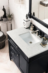 James Martin Brittany 36" Single Vanity, Black Onyx with 3CM Top - Luxe Bathroom Vanities