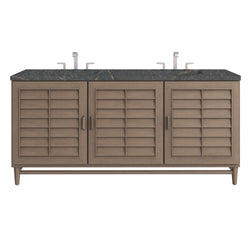 James Martin Portland 72" Double Vanity Whitewashed Walnut with 3 CM Countertop & FreePower Wireless Charger