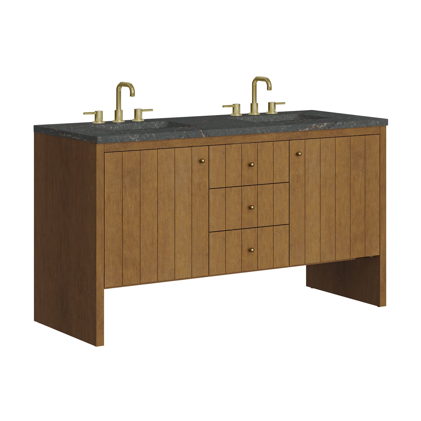 James Martin Hudson 60" Double Vanity with 3 CM Countertop & FreePower Wireless Charger