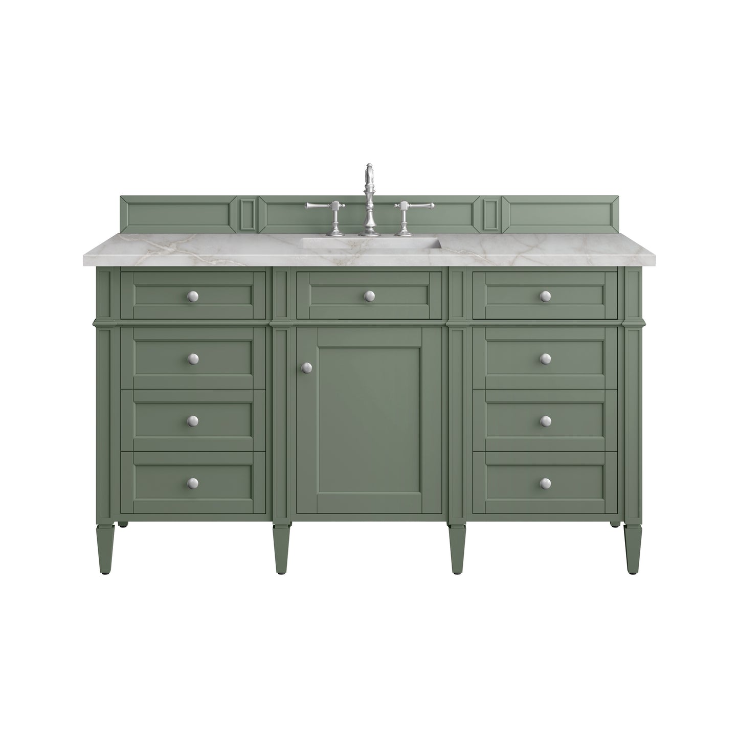 James Martin Brittany 60" Single Vanity with 3 CM Countertop & FreePower Wireless Charger
