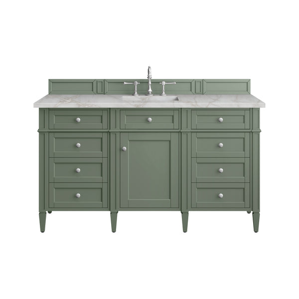 James Martin Brittany 60" Single Vanity with 3 CM Countertop & FreePower Wireless Charger